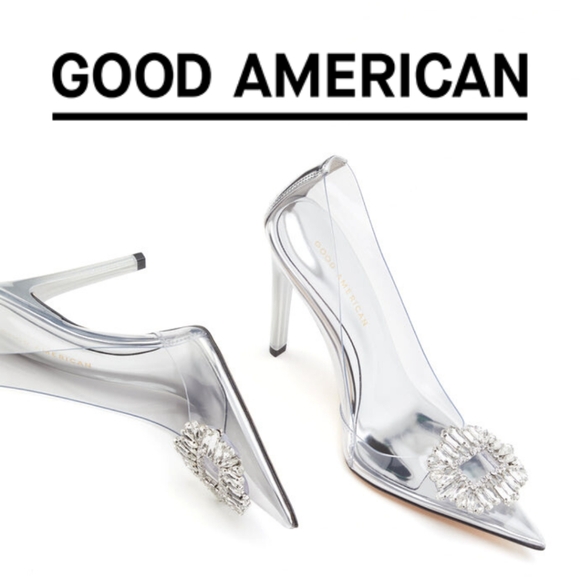 GOOD AMERICAN - CINDER-F*CKING-RELLA PUMP - SIZE 9.5 - Clear, Silver - Picture 2 of 6
